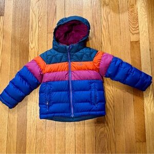 L.L. Bean Kids Down Jacket, Colorblock, Size 4
